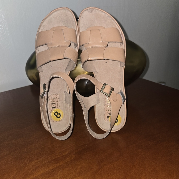 Women's Leather Wedge Heel Korks Sandals - Picture 10 of 10